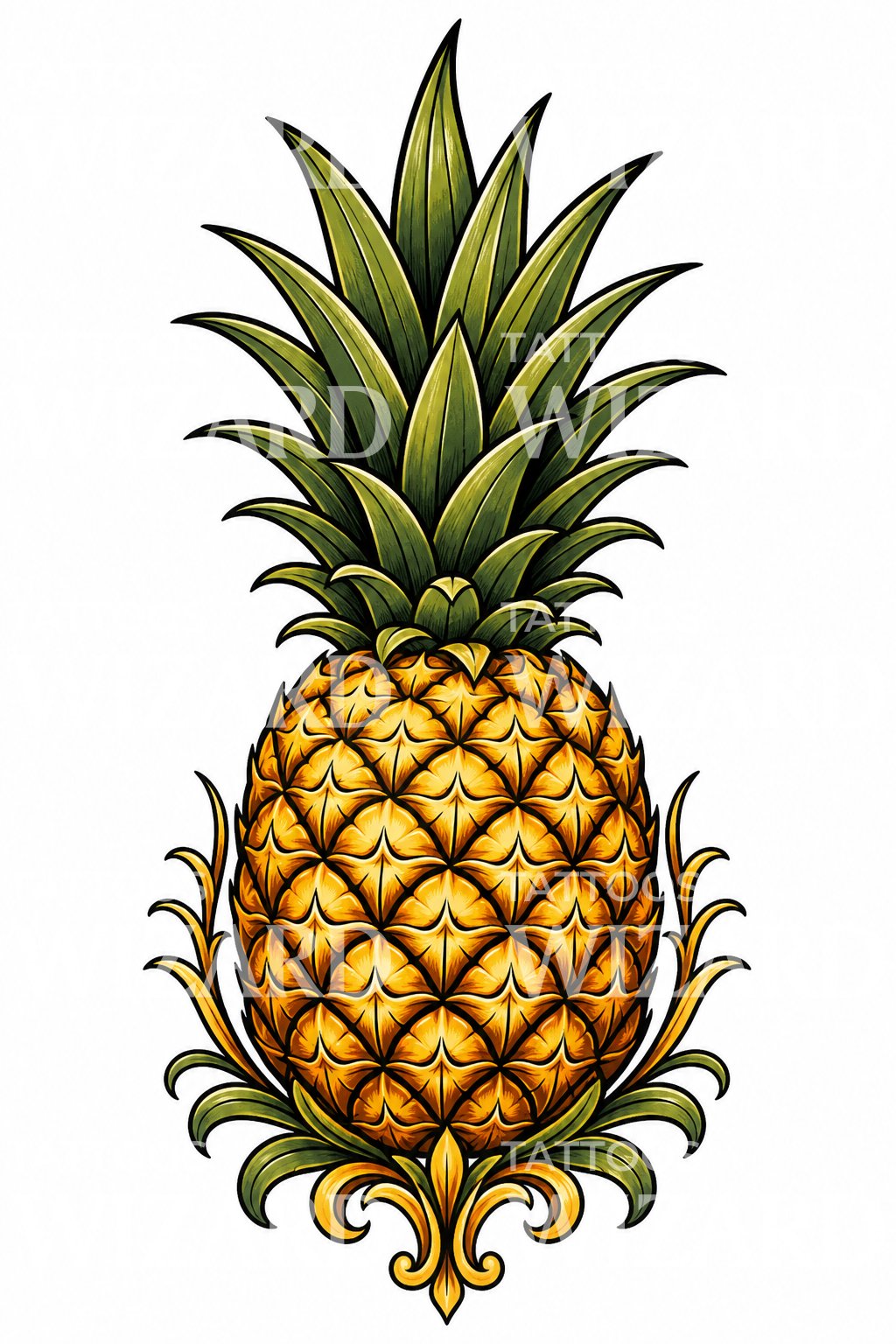 Pineapple Tattoo Design