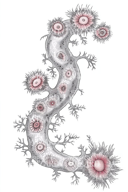 Pink Coral Chain Tattoo Illustration