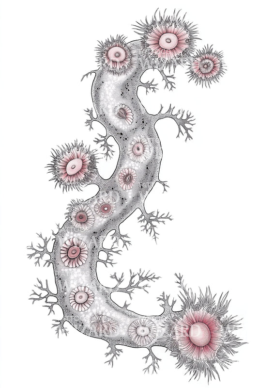 Pink Coral Chain Tattoo Illustration