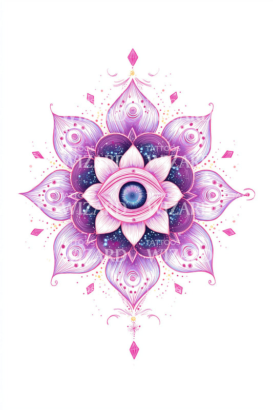 Design de Tatuagem Núcleo de Lótus Rosa