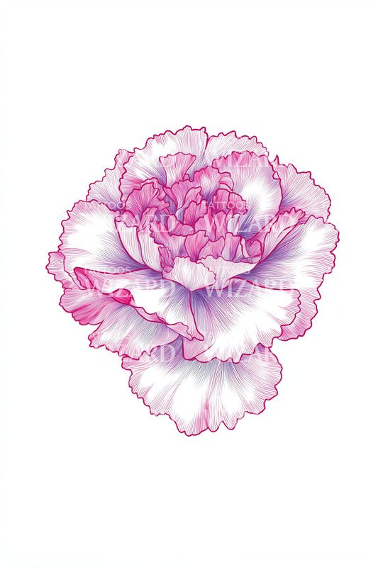 Pink Peony Bloom Tattoo Design