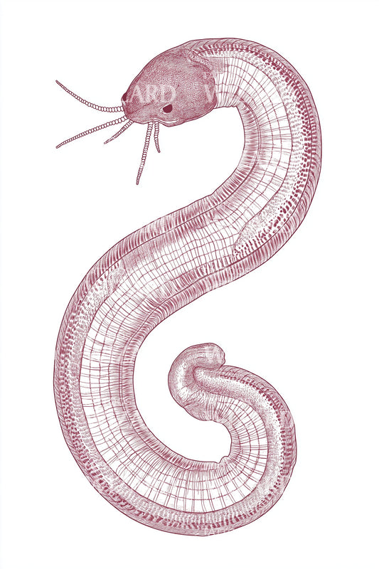 Pink Ribbon Worm Tattoo Design