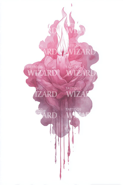 Pink Smoke Cloud Tattoo Design