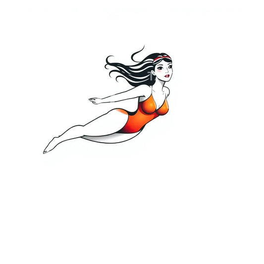 Pinup Swimmer Tattoo Illustration