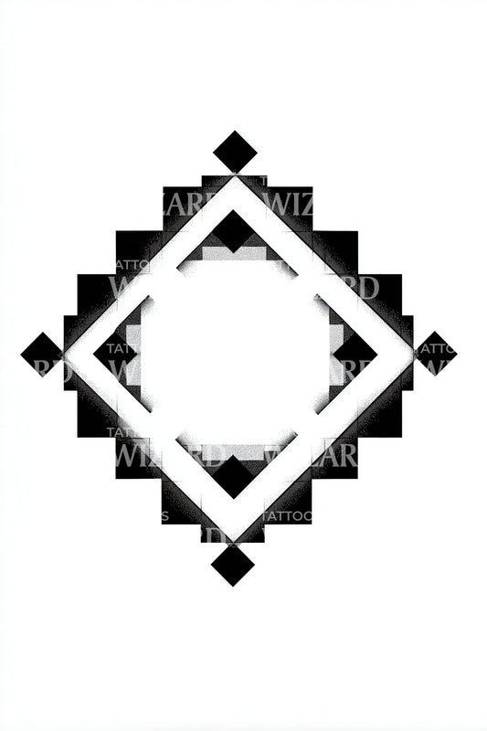 Pixel Diamond Pattern Tattoo Design