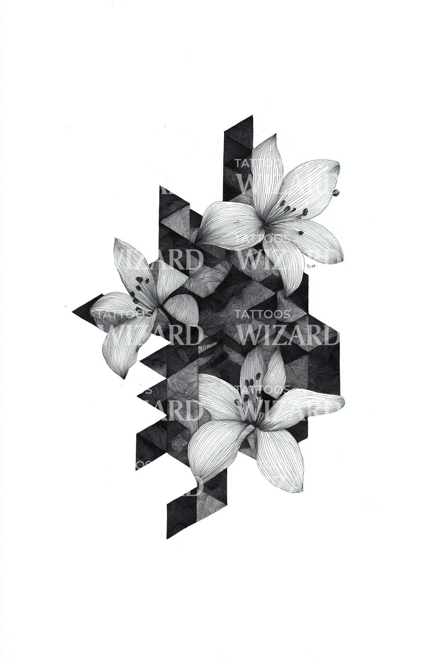 Pixelated Blossom Fragment Tattoo Design