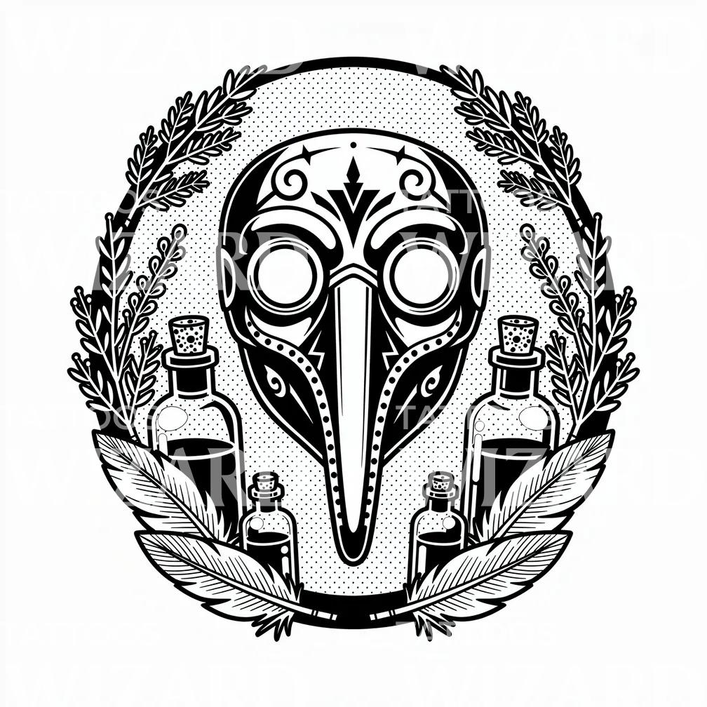 Plague Doctor Elixir Tattoo Design
