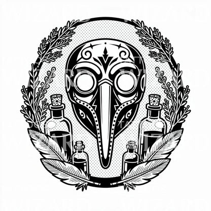 Plague Doctor Elixir Tattoo Design