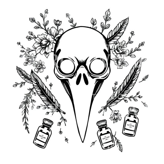 Plague Mask Tattoo Design