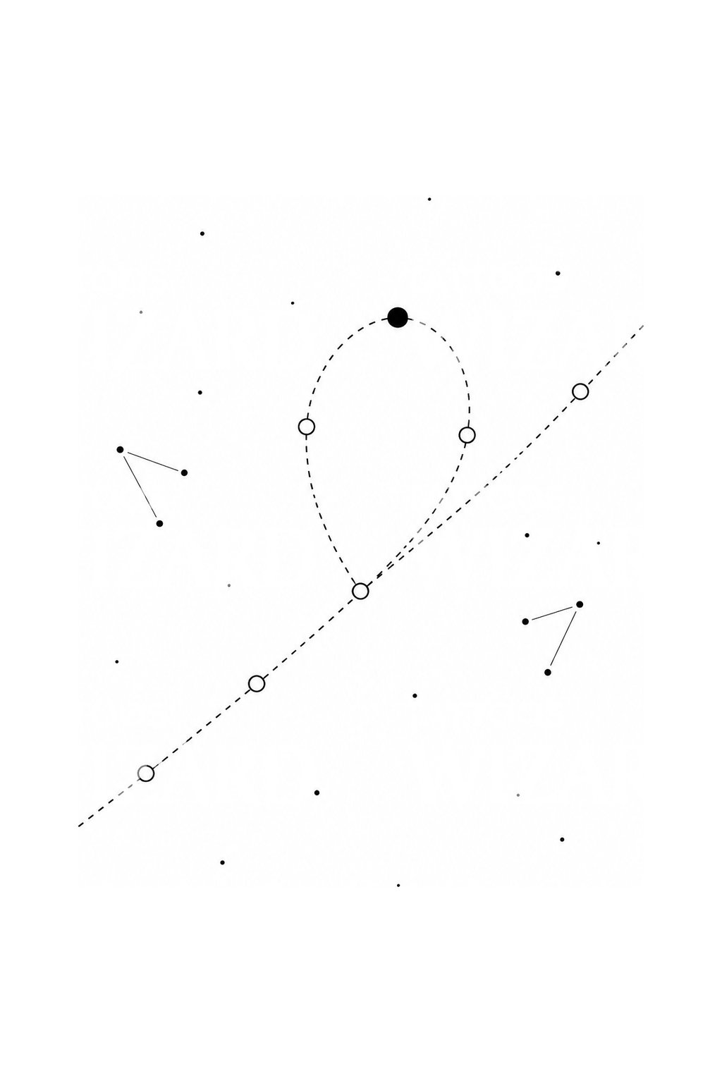 Planet Retrograde Loop Path Tattoo Design