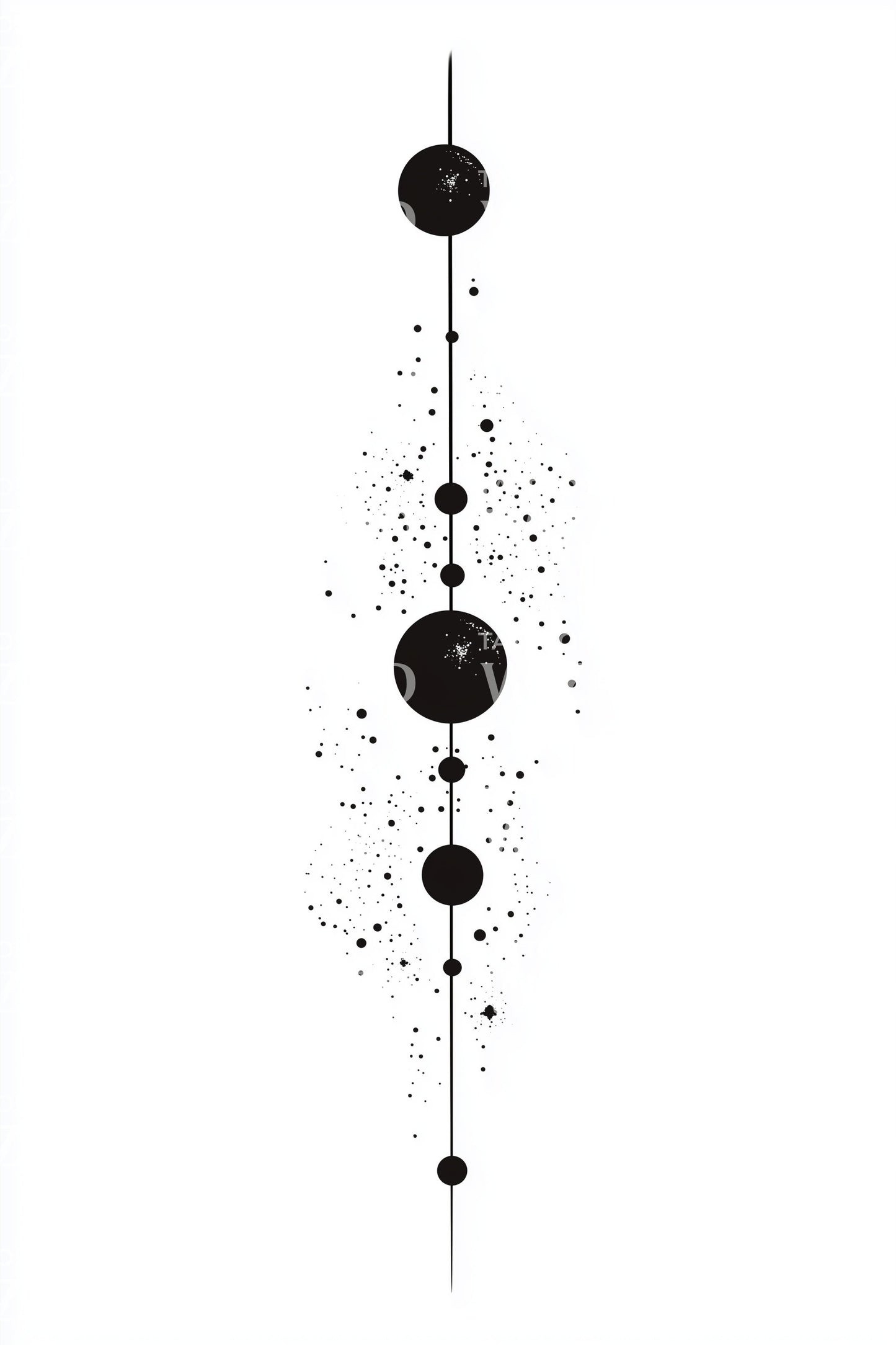 Planetary Alignment Line Tattoo Design