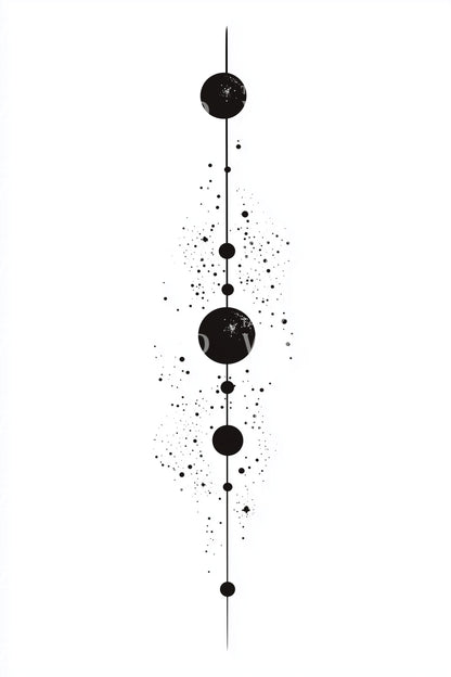 Planetary Alignment Line Tattoo Design