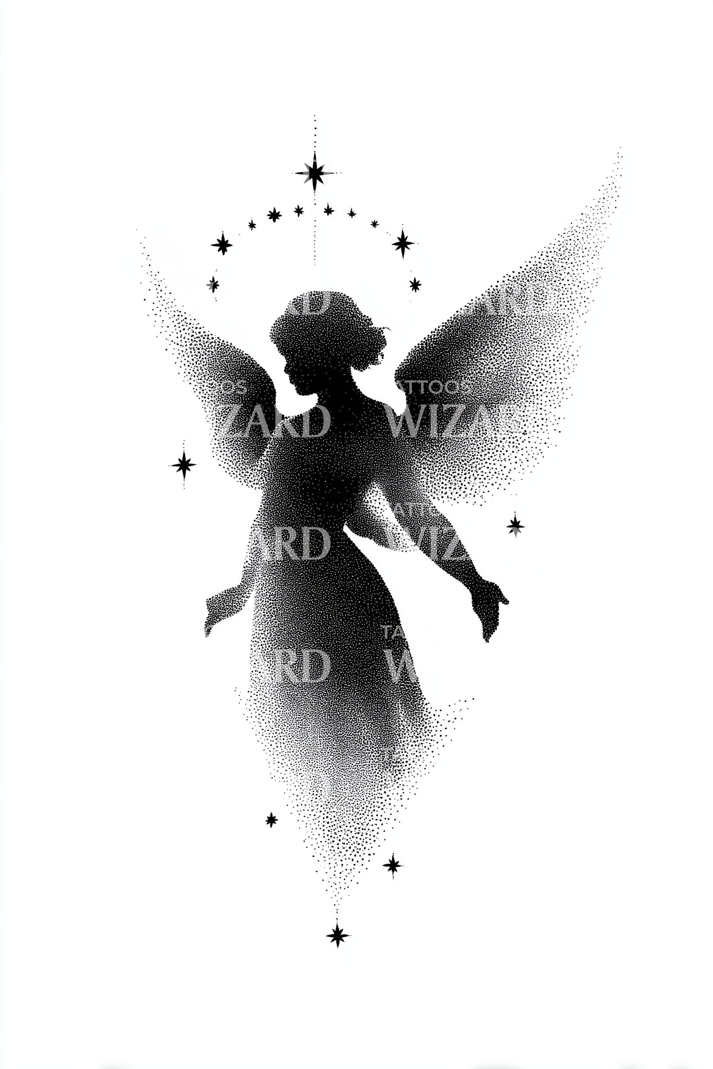 Playful Christmas Angel Tattoo Idea