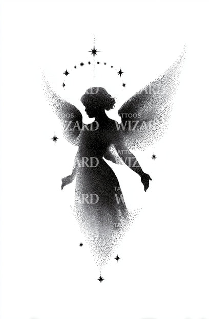 Playful Christmas Angel Tattoo Idea