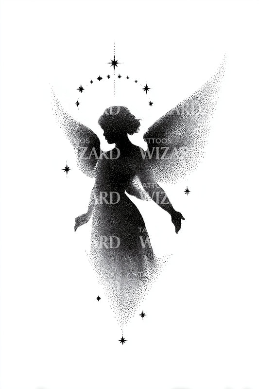 Playful Christmas Angel Tattoo Idea