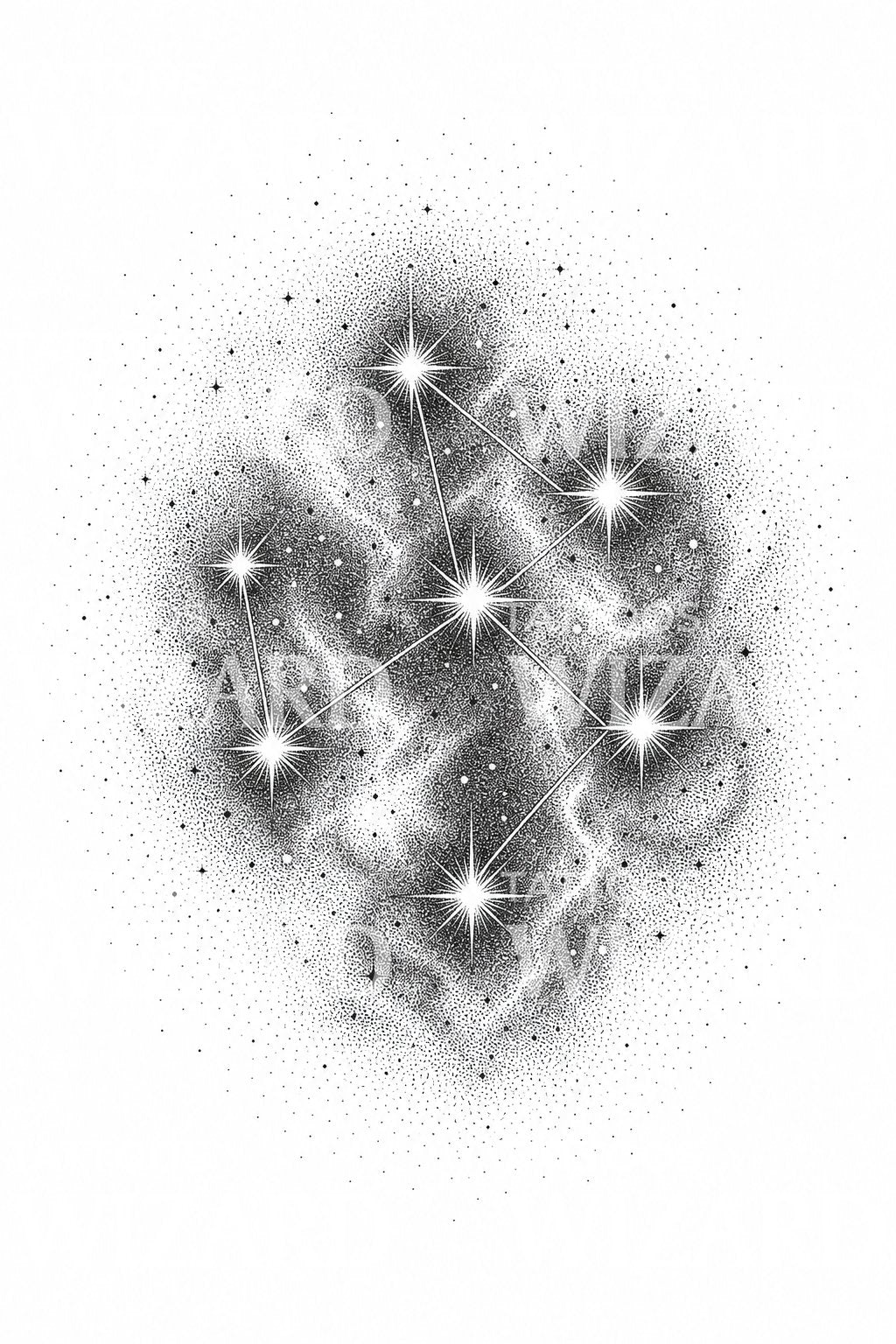 Pleiades Seven Sisters Tattoo Design