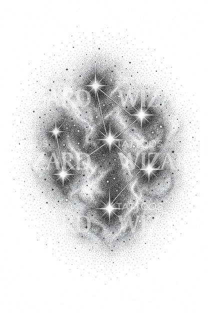 Pleiades Seven Sisters Tattoo Design