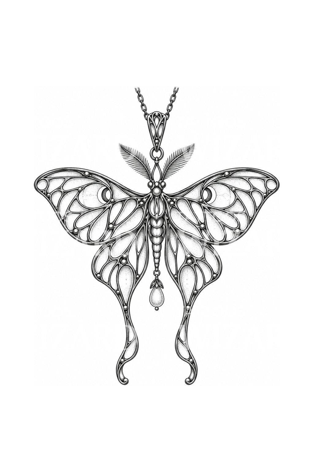 Ćma luna Tattoo Design