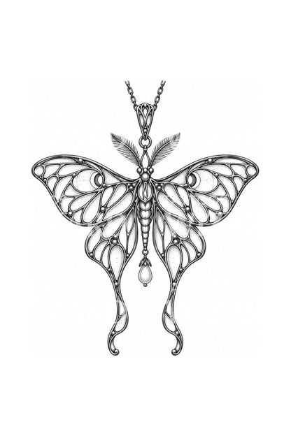 Ćma luna Tattoo Design