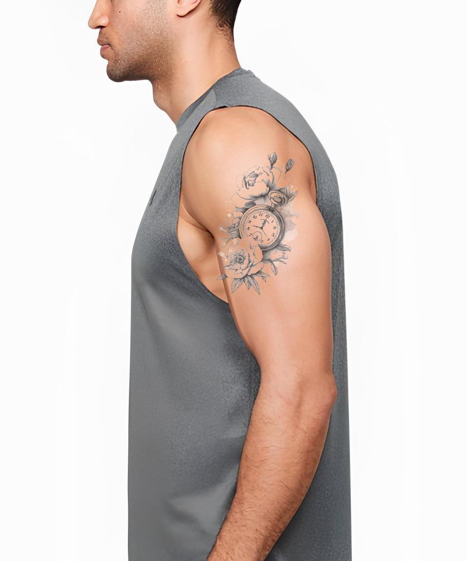 Design de tatouage montre de poche vintage