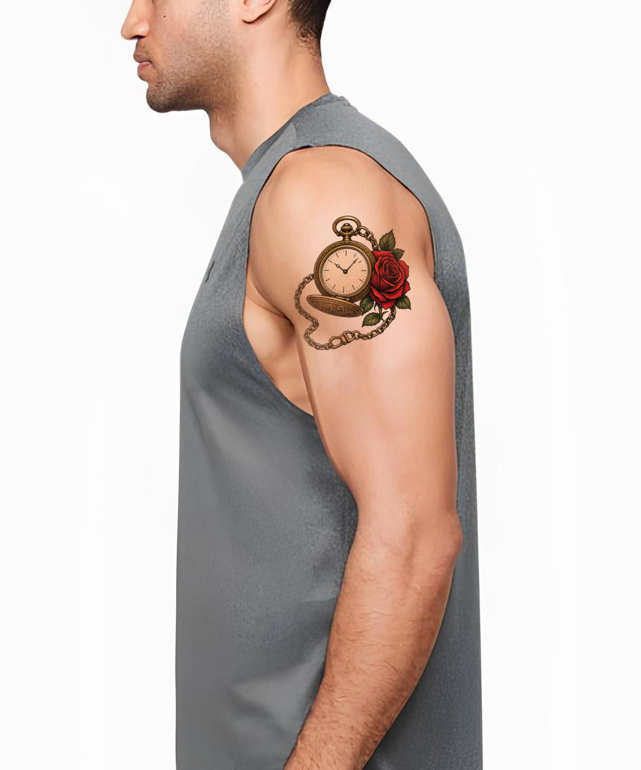Antique Pocket Watch Tattoo Design