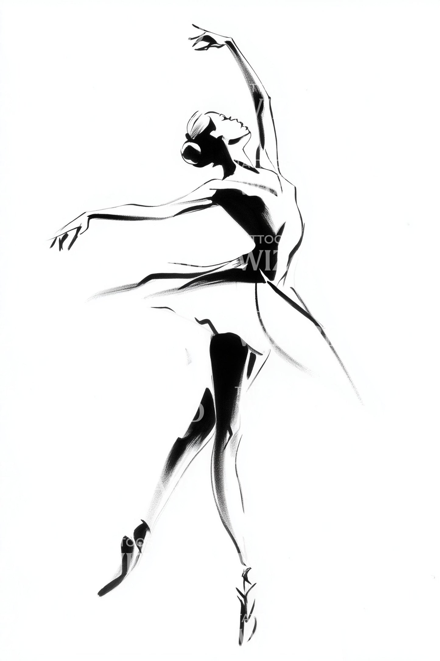 Poised Ballet Dancer Tattoo Idea