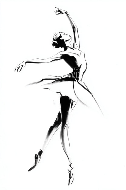 Poised Ballet Dancer Tattoo Idea