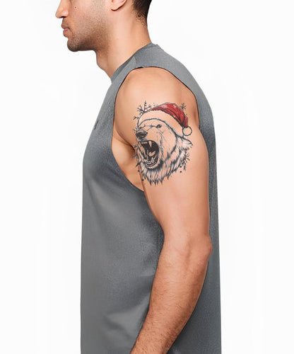 Santa Polar Bear Tattoo Illustration