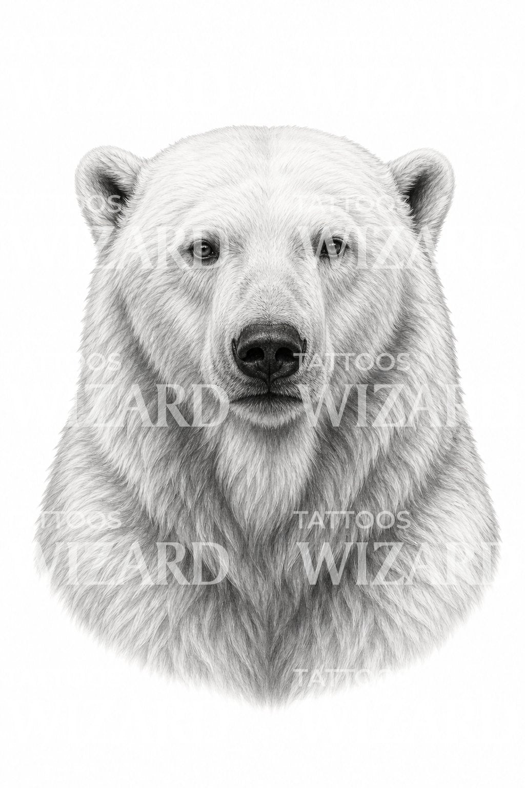 Polar Bear Portrait Tattoo Design