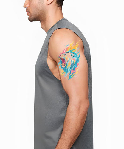 Design de tatouage Rugissement polaire en flammes