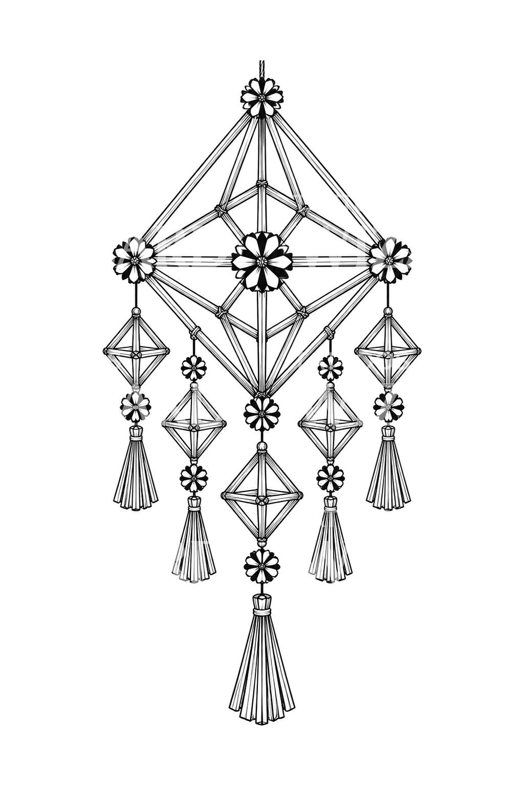 Polnischer Pajaki-Stroh-Leuchter als Tattoo-Design