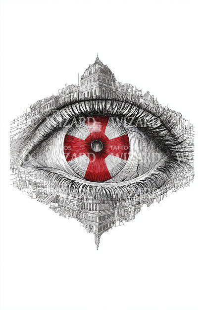 Polynesisches Insel-Augen-Tattoo-Design