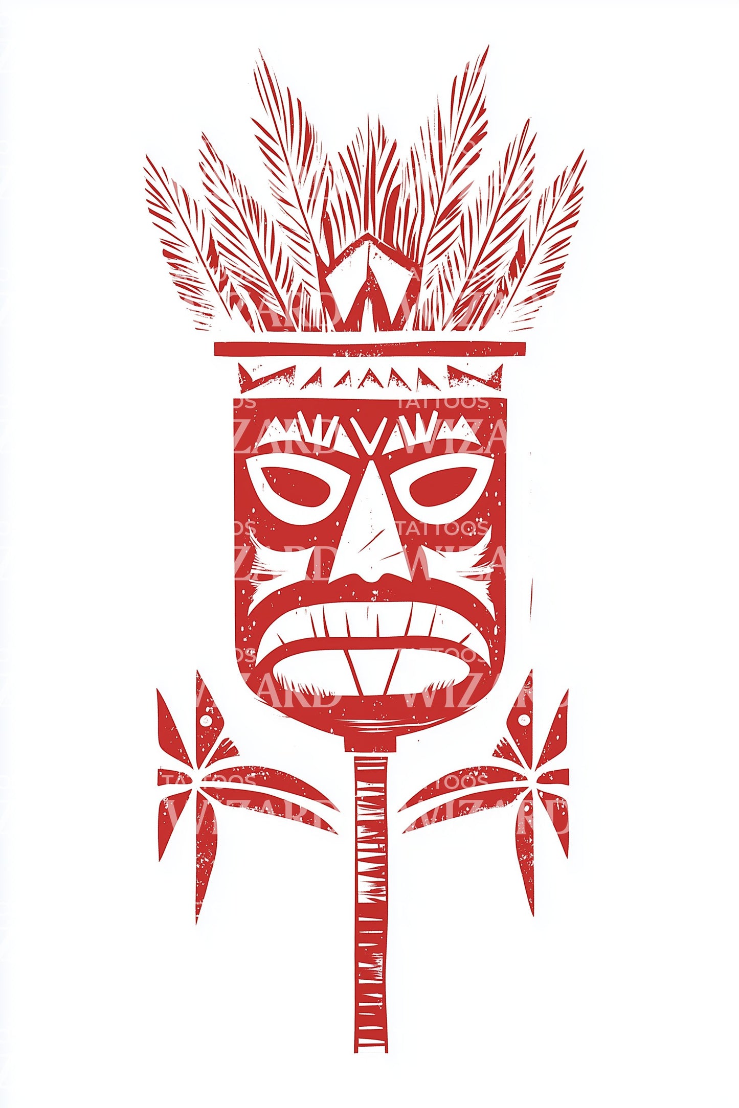 Polynesian Tiki Totem Tattoo Design