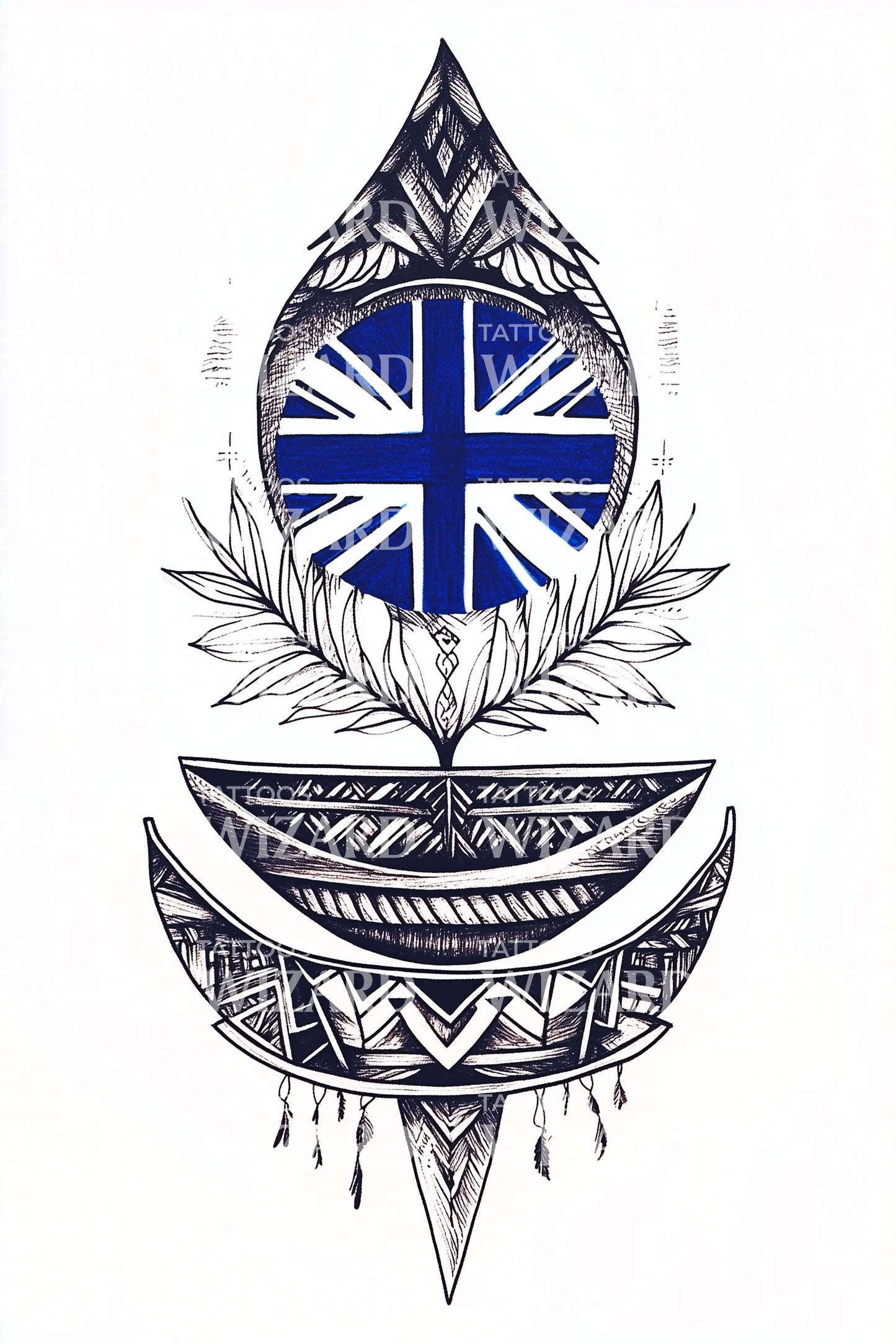 Desenho de Tatuagem da União Jack Polinésia