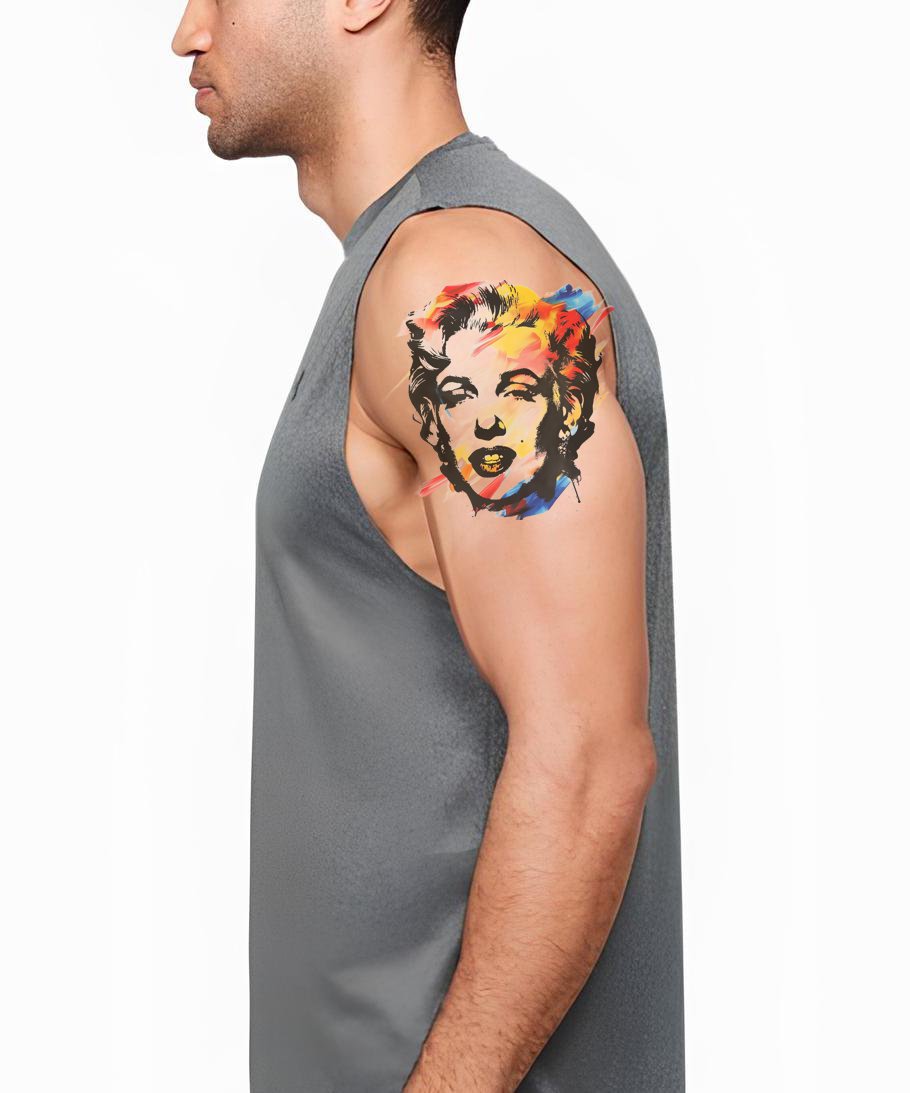 Design de Tatuagem de Marilyn Inspirado por Andy Warhol