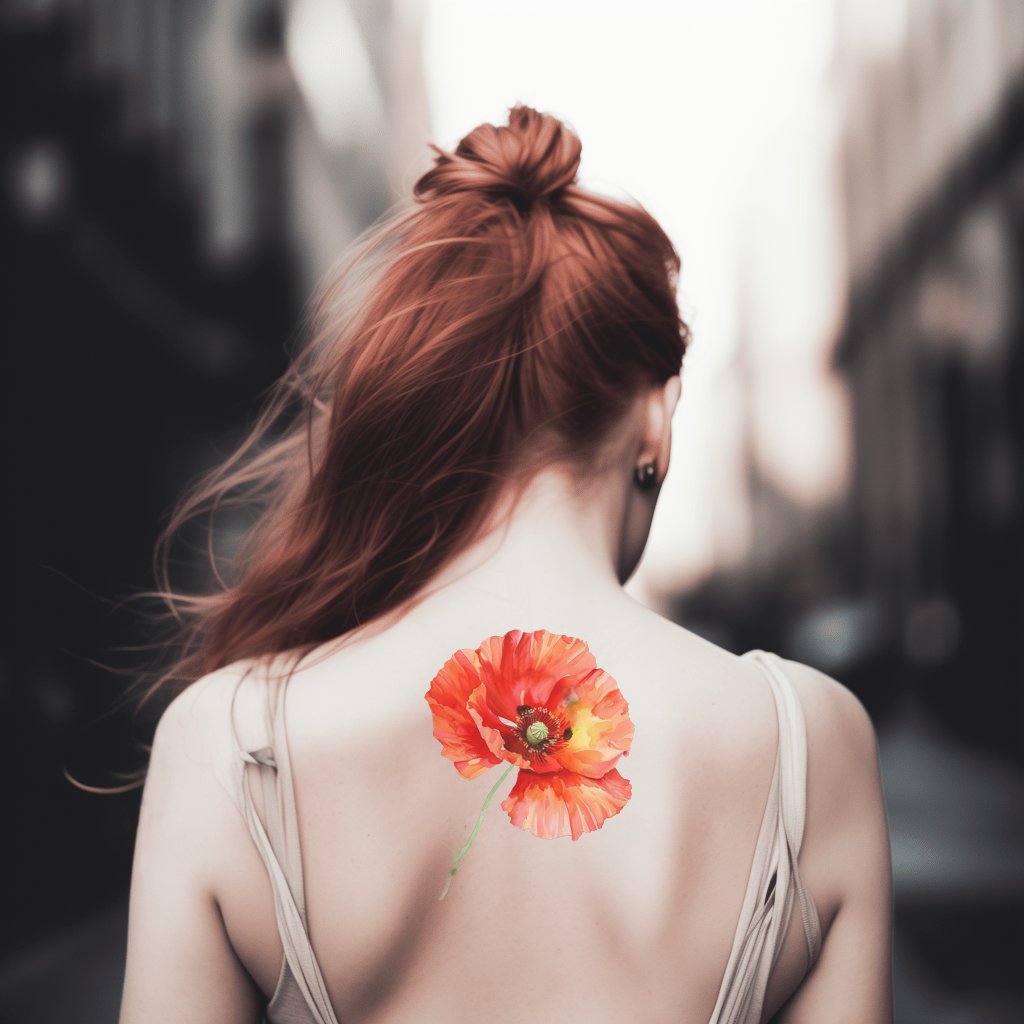 Delicate Poppy Flower Tattoo Idea
