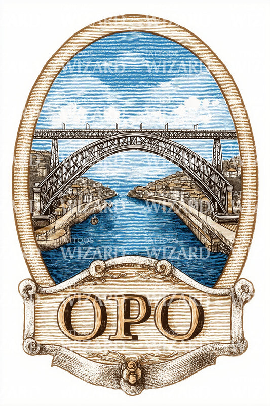 Porto OPO Bridge Tattoo Design