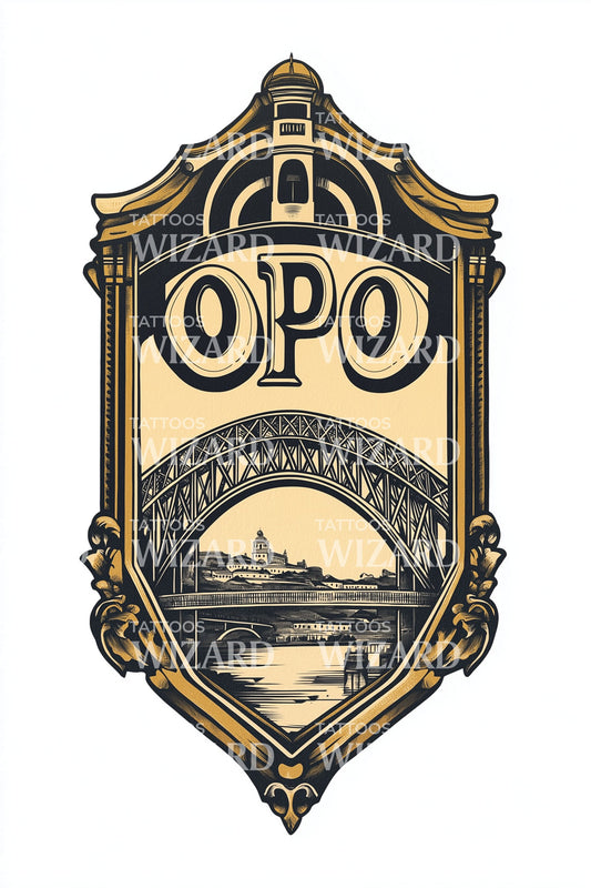 Porto OPO Heraldic Tattoo Design