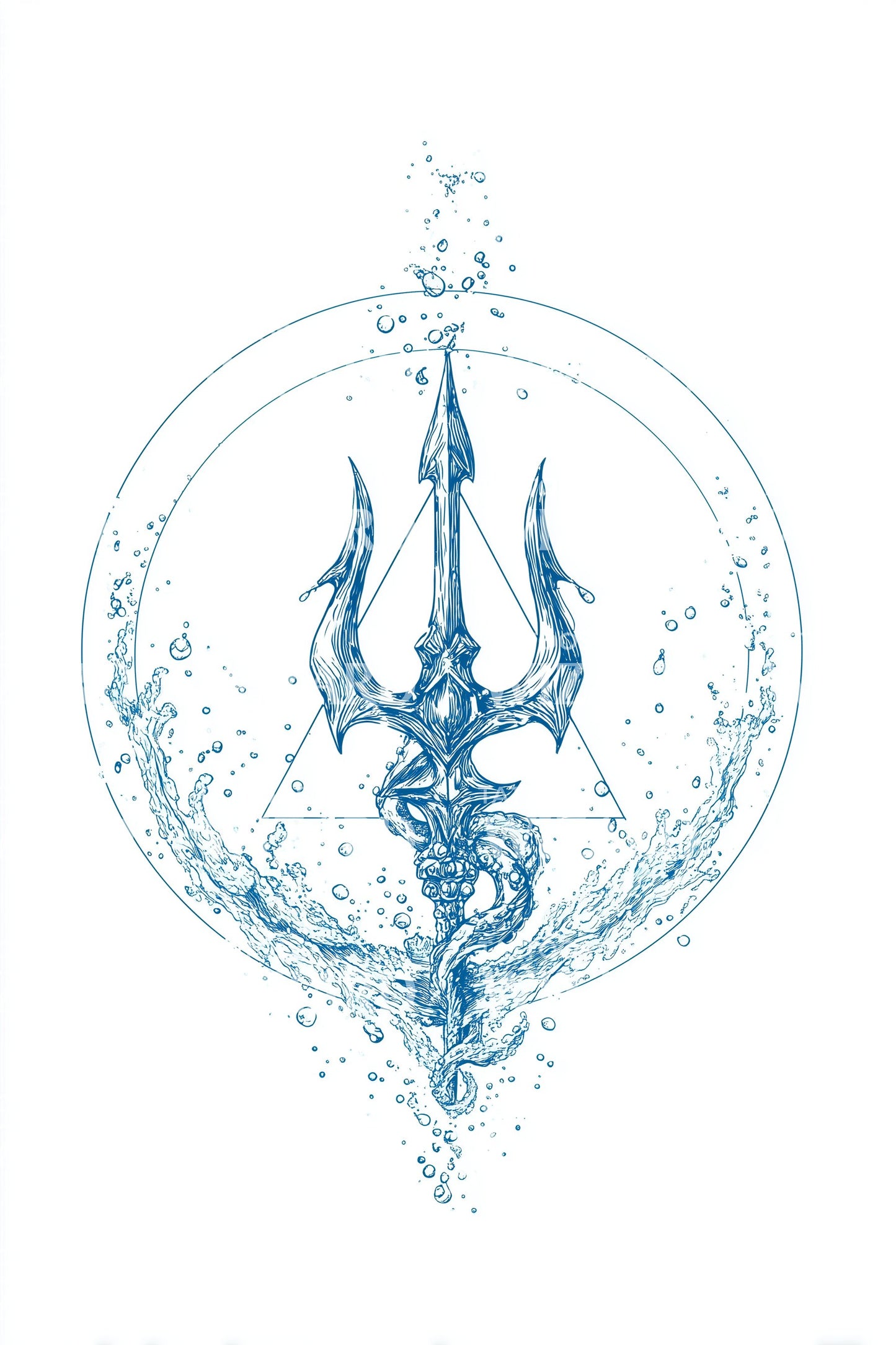 Design Tatuaggio Emblema Tridente di Poseidone