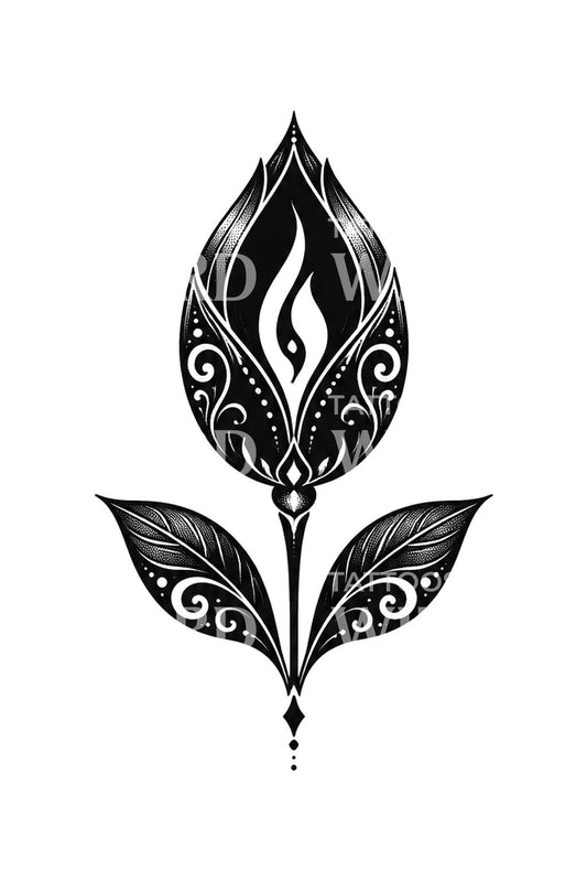 Potential Flame Bud Ornamental Tattoo Idea