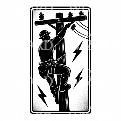 Power Lineman Tattoo Design
