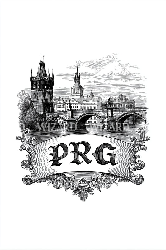 Prague Castle Crest Tattoo Design