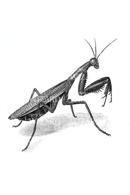 Praying Mantis Sketch Tattoo Idea