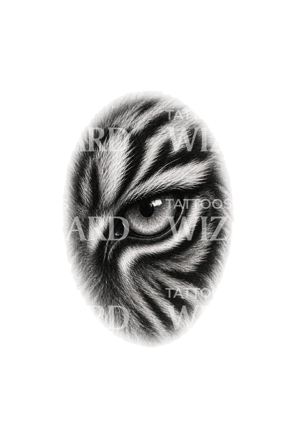 Predator Focus Tiger Eye Realism Tattoo Design