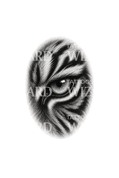 Predator Focus Tiger Eye Realism Tattoo Design