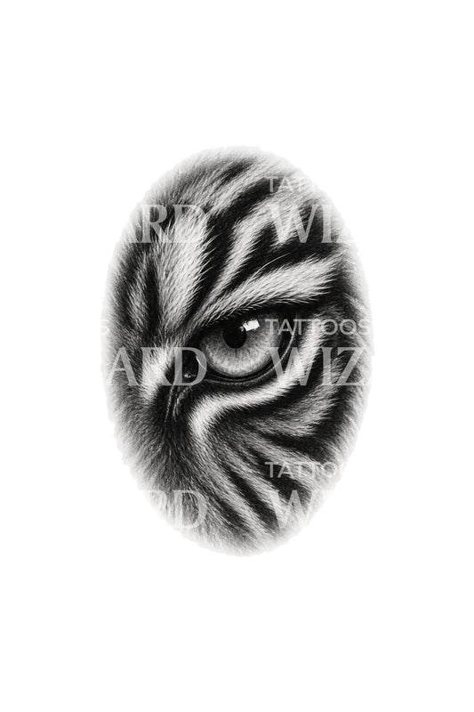 Realistisches Tattoo-Design Tigerauge mit Raubtierfokus