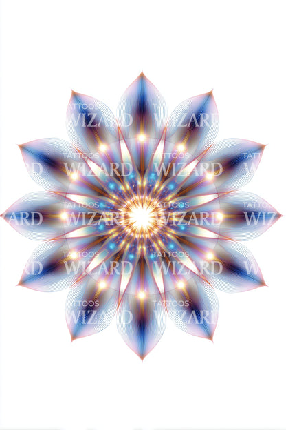 Prism Burst Mandala Tattoo Design