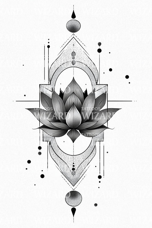 Prism Lotus Matrix Tattoo Design