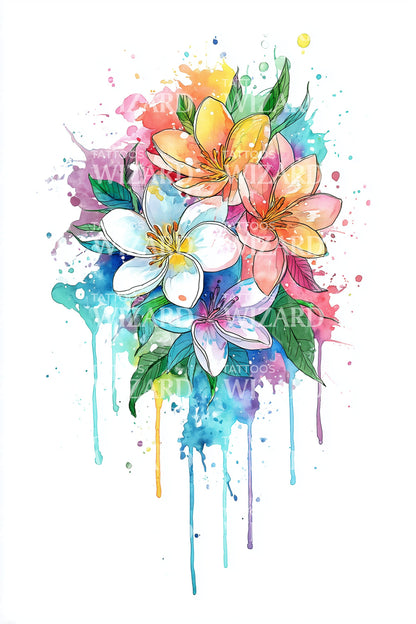 Prismatic Garden Burst Tattoo Idea