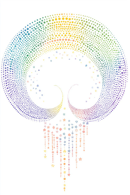 Prismatic Halo Comet Arc Tattoo Illustration